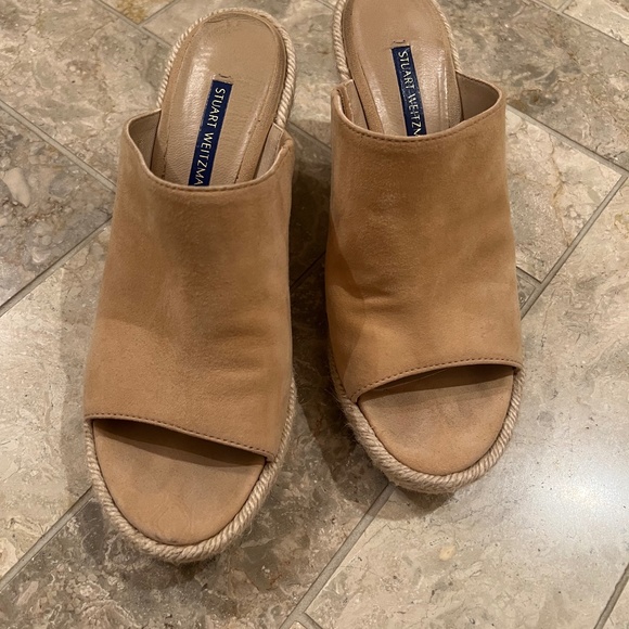 Stuart Weitzman Tan Wedge Slide - Picture 1 of 6